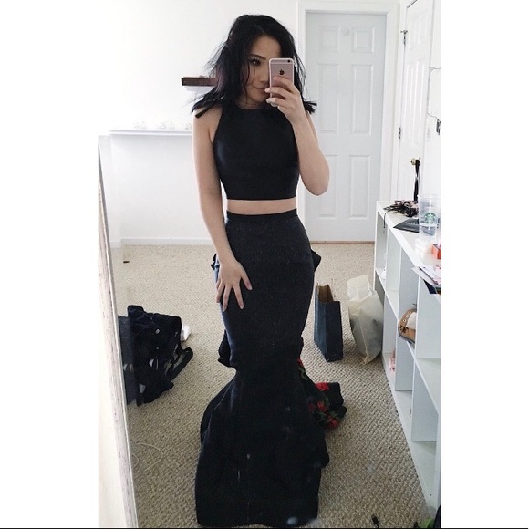 Sherri Hill Mermaid Style Two Piece Prom Dress - Picture 2 of 7